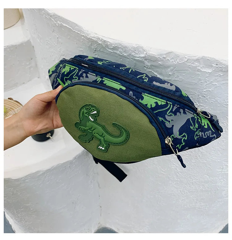 Dinosaur Waist Bag for Kids Fanny Chest Money Pouch Baby Zipper Waist Pack
