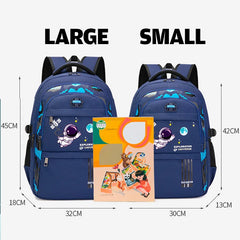 Boys Astronaut Backpack Waterproof Book Bag Cartoon Pendant Schoolbag