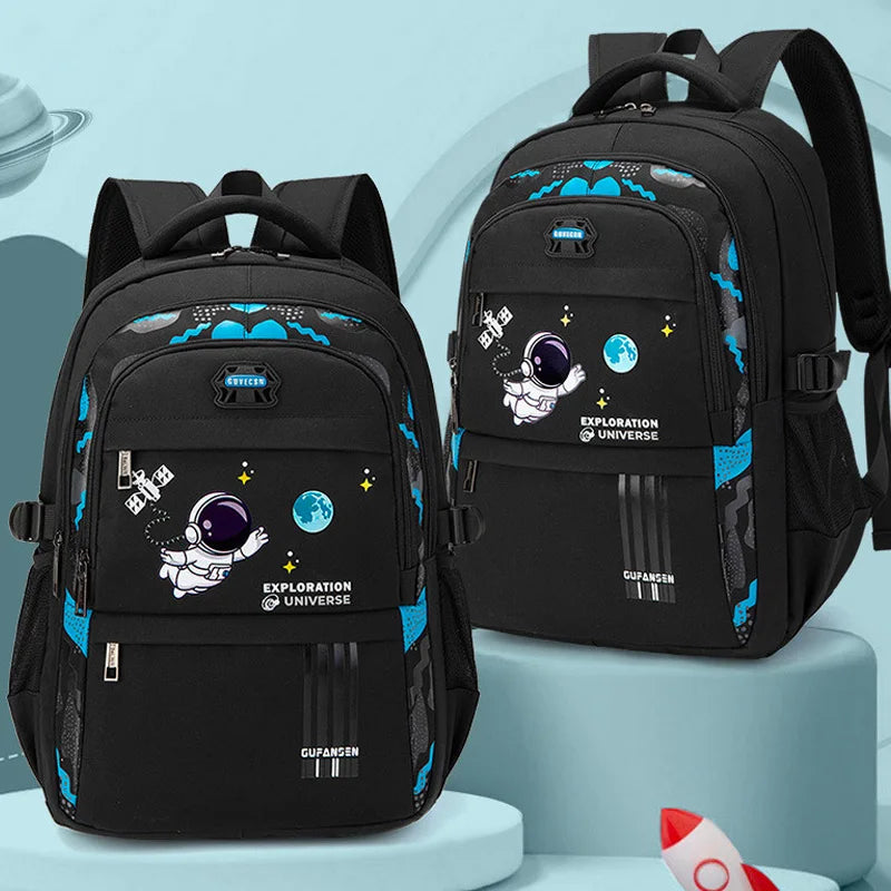 Boys Astronaut Backpack Waterproof Book Bag Cartoon Pendant Schoolbag
