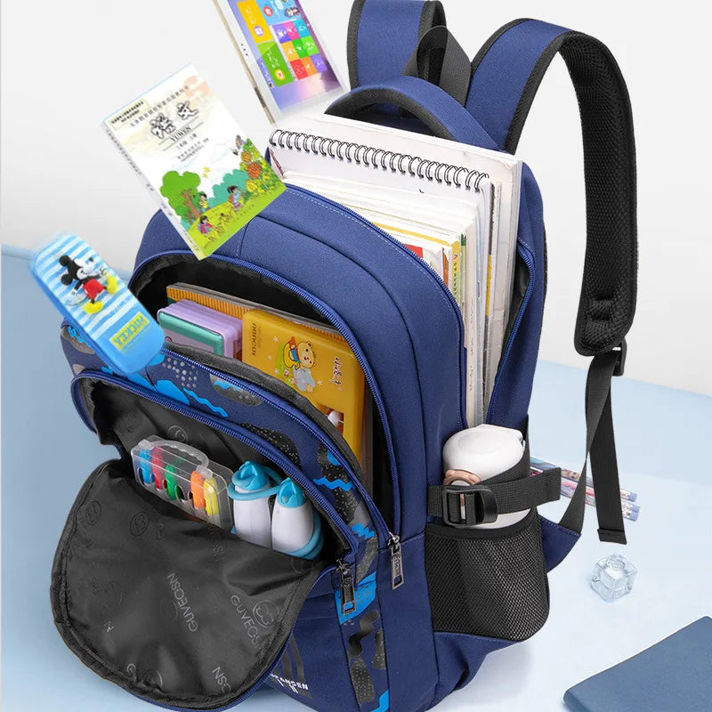Boys Astronaut Backpack Waterproof Book Bag Cartoon Pendant Schoolbag