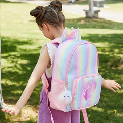Girls Lightweight School Backpack with Chest Strap