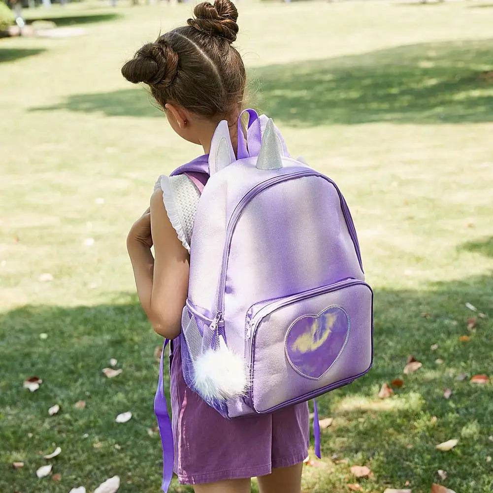 Girls Lightweight School Backpack with Chest Strap