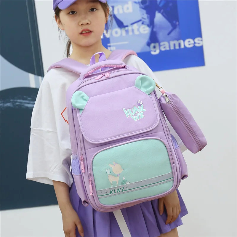 Kids Backpack Primary School Bags Orthopedic Waterproof Big Book Bag
