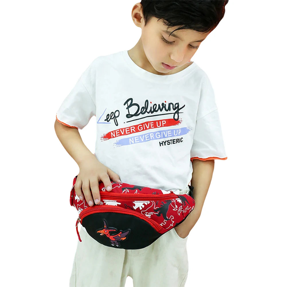 Kids Dinosaur Waist Bag, Cute Crossbody Purse for Outdoor Activities