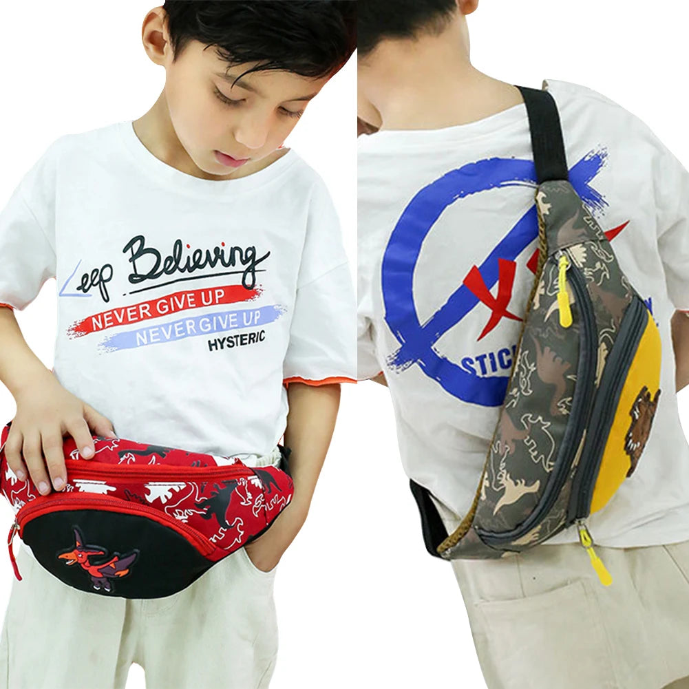 Kids Dinosaur Waist Bag Stylish Fanny Pack for Outdoor Activities