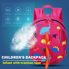 Kids Dinosaur Backpack Cartoon Printing Small Dinosaur Anti-Lost Children School
