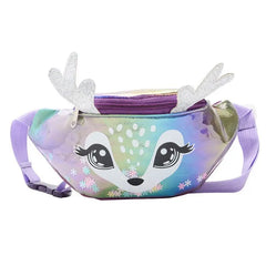 Kids Elk Print Waist Fanny Pack Belt Pouch Travel