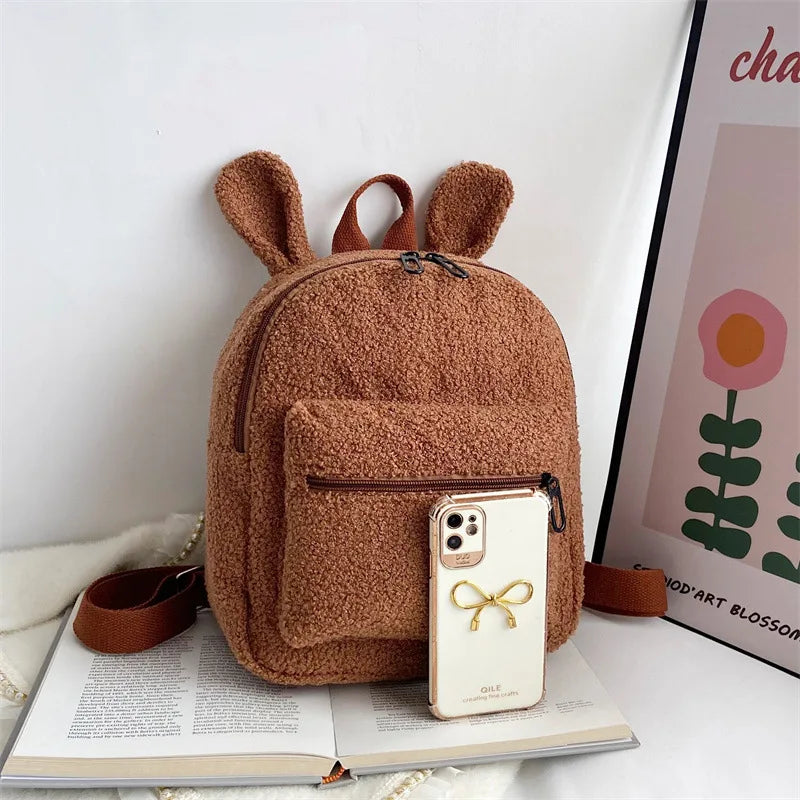 Kids Bear Backpack Embroidered Portable Children Travel Rucksack