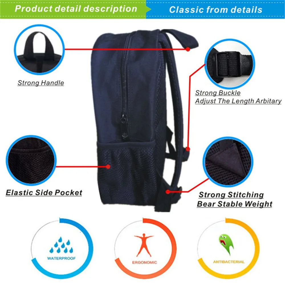 Kids FNF Backpack Music Rhythm Game Kindergarten Bag Boys Girls Bookbags