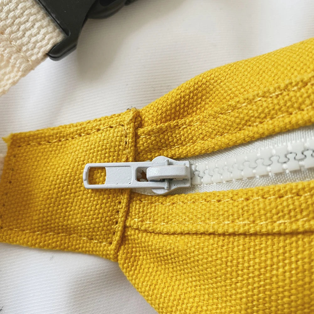 Girls Casual Canvas Waist Bag Zip Chest Pack Lightweight Shoulder Pouch