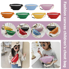 Girls Casual Fanny Waist Bag Canvas Chest Bum Belt Pack Zip