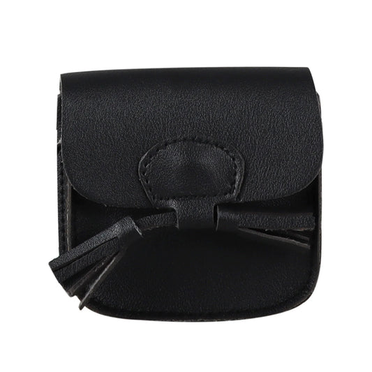 Kids Girls Mini Messenger Bag Retro PU Leather Solid Messenger Bag Kids Square B