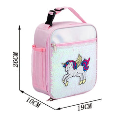 Sequins Insulated Lunch Bag for Kids Women