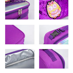 Sequins Insulated Lunch Bag for Kids Women
