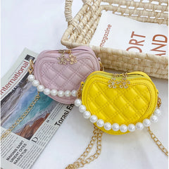 Kids Mini Heart Crossbody Bag Little Girls Leather Purse Baby Coin Pouch