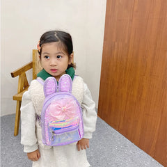 Kids Mini Laser Backpack Purse Rabbit Ear School Bags for Girls