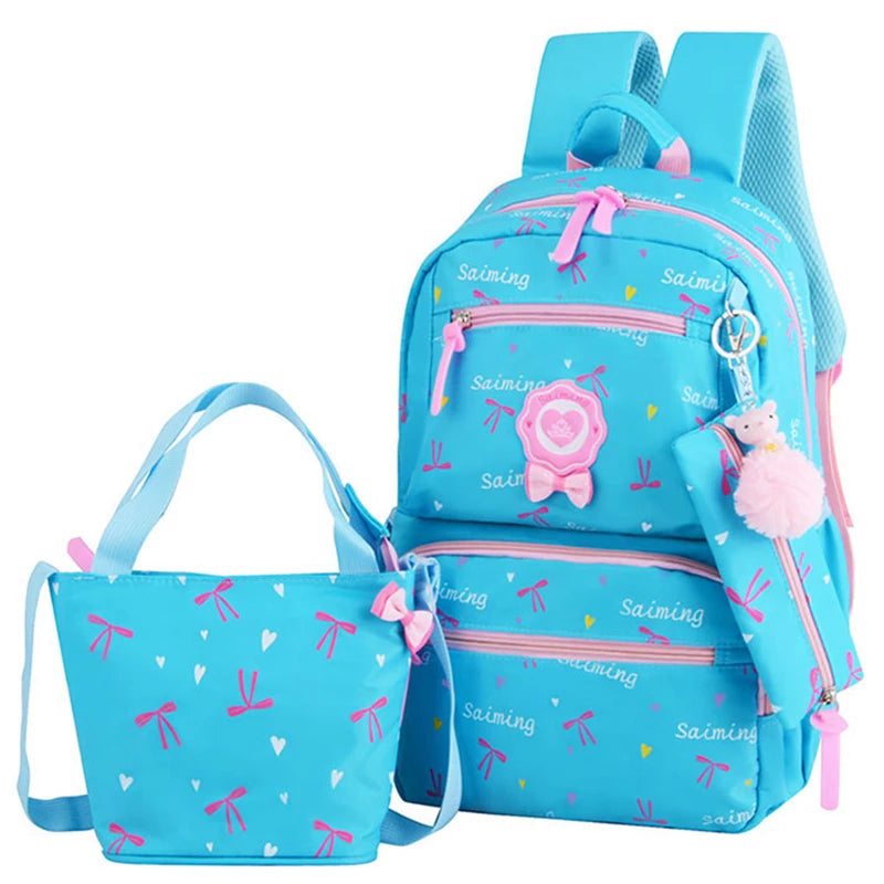 Kids Orthopedic Backpack School Bags Teenager Girls Printing 3pcs/Set