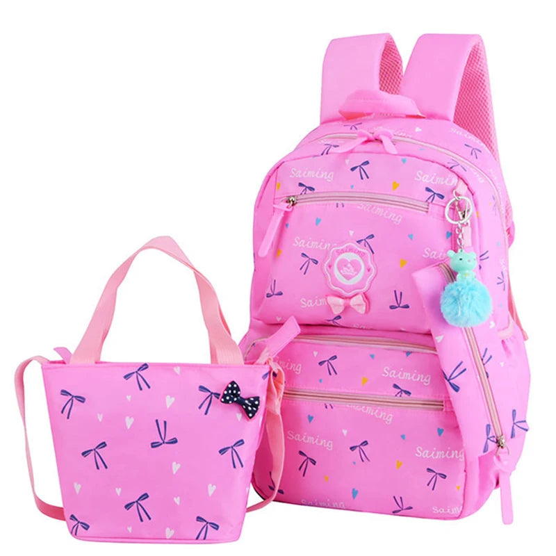 Kids Orthopedic Backpack School Bags Teenager Girls Printing 3pcs/Set