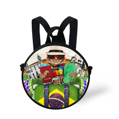 Kids Cat Print Kindergarten Backpack