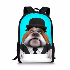 Little Bulldogs Print School Backpack for Boys