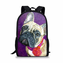 Little Bulldogs Print School Backpack for Boys