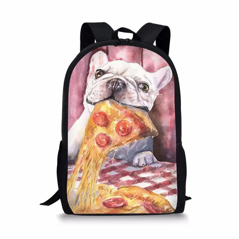 Little Bulldogs Print School Backpack for Boys