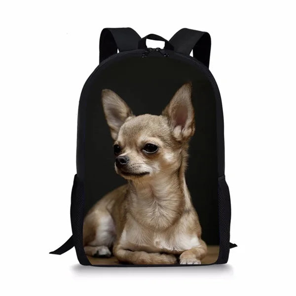 Kids School Bags Dog 3D Printed Book Bag Men 16 Inch Backpack For Teen Boys