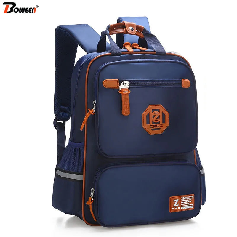 Boys School Backpack Orthopedic Waterproof Nylon Bookbag