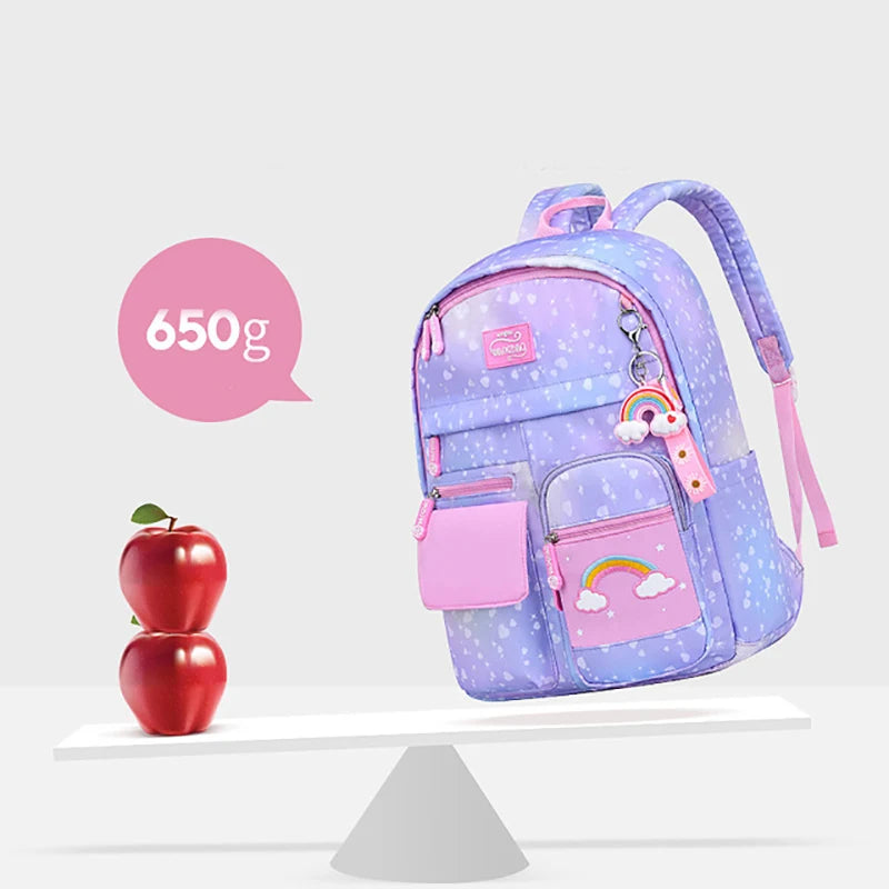 Cartoon Clouds Backpack Girl Print Waterproof Schoolbag Kids Book Bag