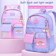 Cartoon Clouds Backpack Girl Print Waterproof Schoolbag Kids Book Bag