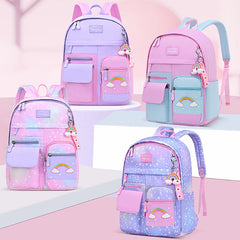Cartoon Clouds Backpack Girl Print Waterproof Schoolbag Kids Book Bag