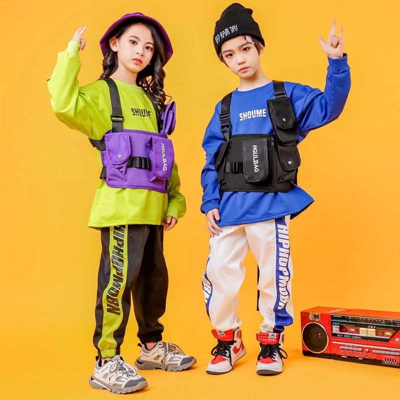 Kids Tactical Shoulder Bag Chest Rig Hip Hop Streetwear Waist Packs