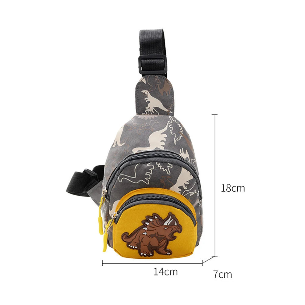Kids Waist Bags Dinosaur Print Outdoor Travel Crossbody Bag