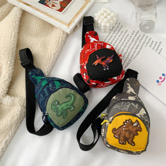 Kids Waist Bags Dinosaur Print Outdoor Travel Crossbody Bag