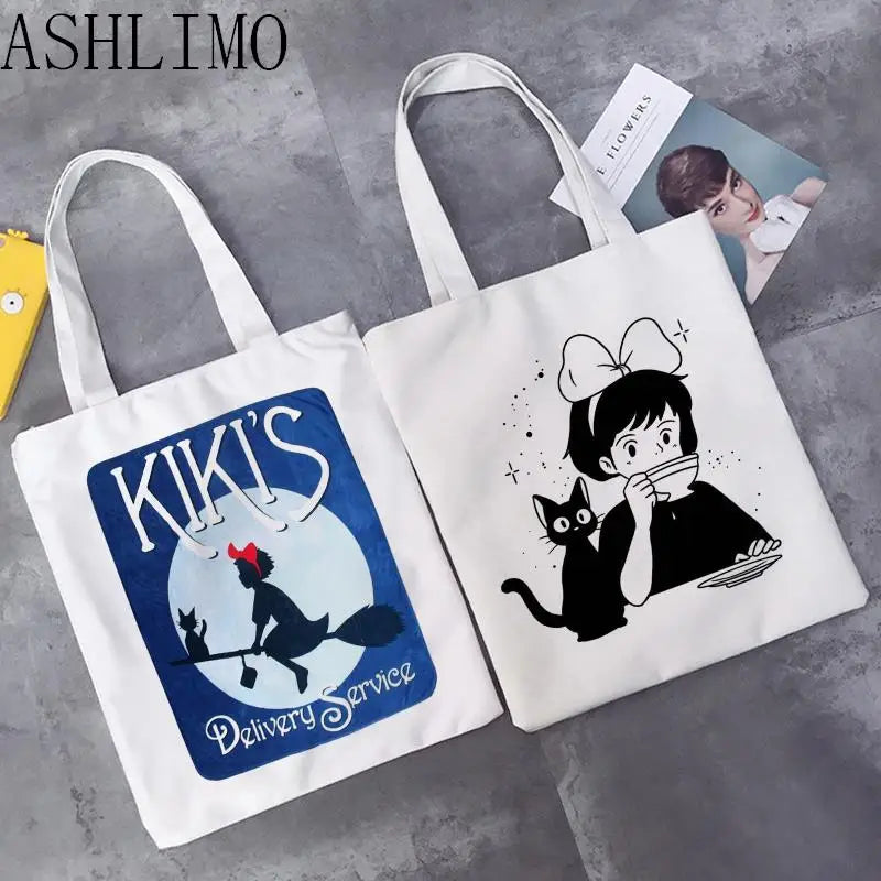 Kiki'S Service Totoro Studio Anime Canvas Shopper Bag