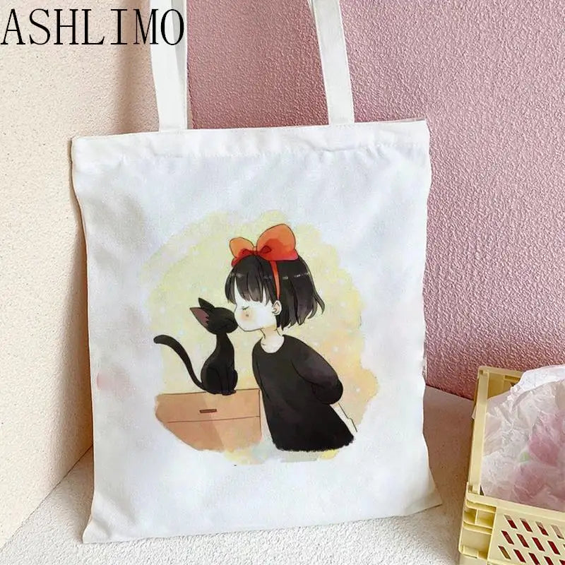 Kiki'S Service Totoro Studio Anime Canvas Shopper Bag