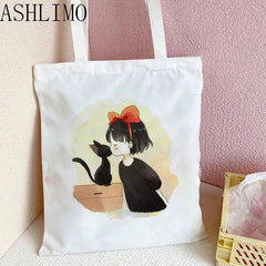 Kiki'S Service Totoro Studio Anime Canvas Shopper Bag