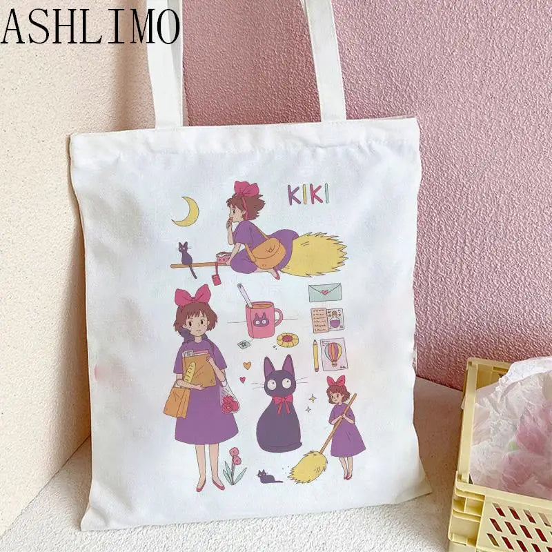 Kiki'S Service Totoro Studio Anime Canvas Shopper Bag