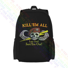 Kill Em All Let God Sort Em Out 1985 Large Capacity Backpack
