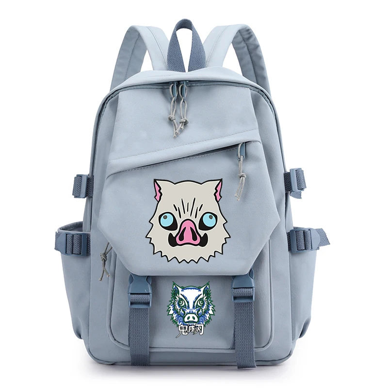 Kimetsu No Yaiba Backpack Funny Inosuke Student Bag Light School Bag