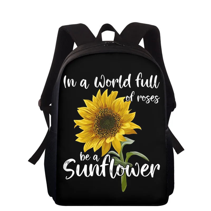 Kindergarten Baby Sunflower Book Bags You Are My Sunshine Yellow Flower Print