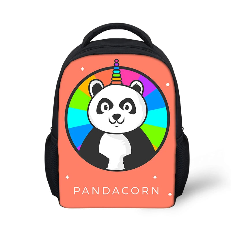 Kindergarten Students Backpack Panda Unicorn Pattern Babies School Book Bags