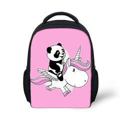 Kindergarten Students Backpack Panda Unicorn Pattern