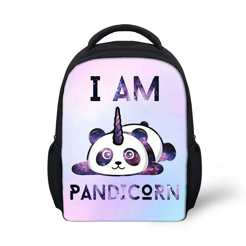 Kindergarten Students Backpack Panda Unicorn Pattern Babies School Book Bags