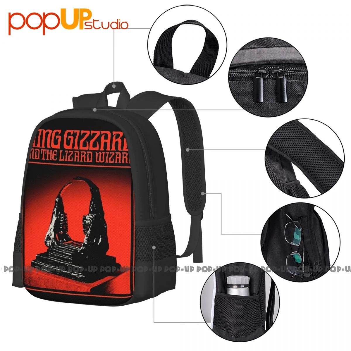 King Gizzard Lizard Wizard World Tour Backpack Large Capacity