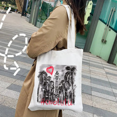 Canvas Shopper Bag Harajuku Tote Shoulder Eco Shopping Bag