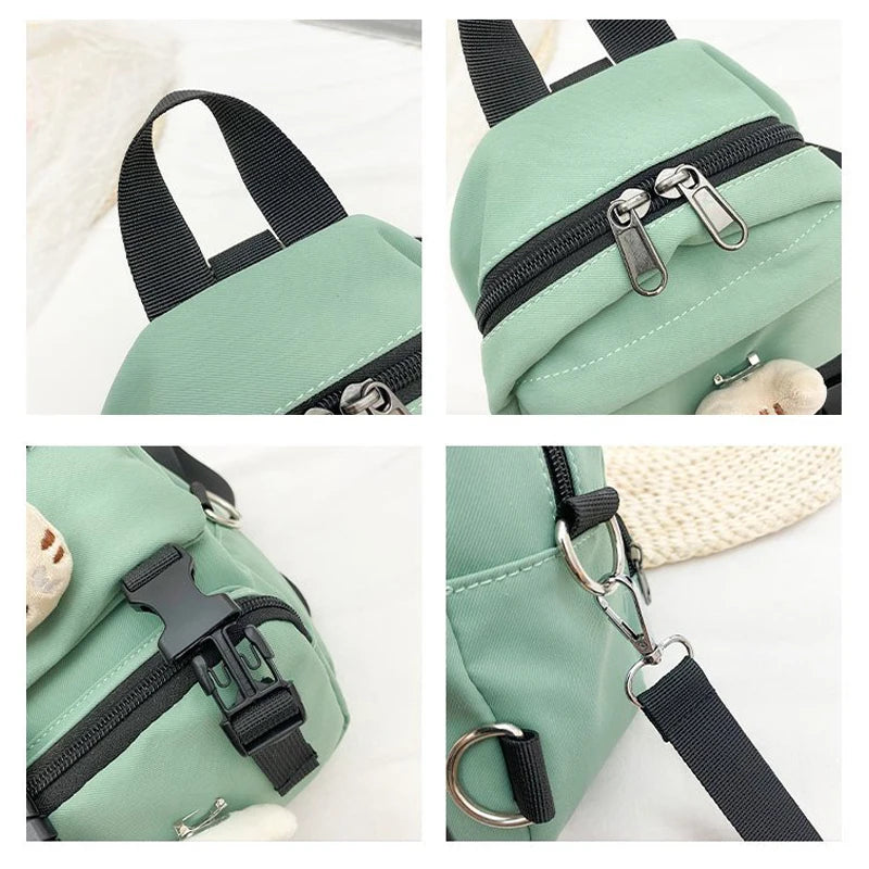Kitten Women Backpack Fish Shoulders Bags Canvas Small School Bags