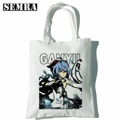 Klee Anime Women Canvas Shopper Bag Large Capacity Tote Mouse Shoulder Handbag