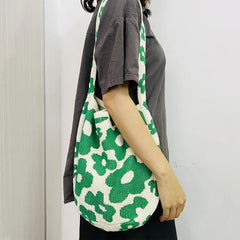Knitted Handbags Crochet Tote Shoulder Bag Book Storage Casual Shopping