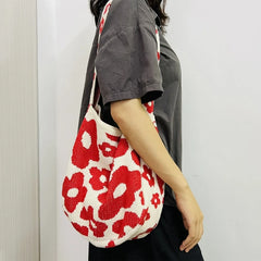Knitted Handbags Crochet Tote Shoulder Bag Book Storage Casual Shopping
